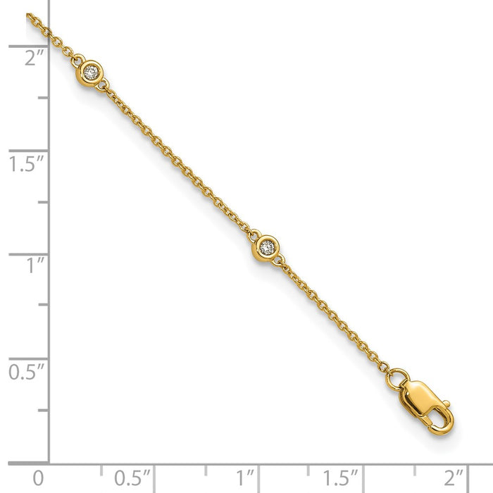 Buy Exclusive 14K Gold Diamond Station Cable Anklet - Stylish & Affordable Charm-6
