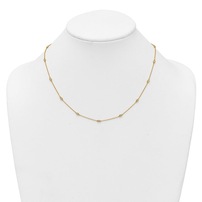 Buy Luxurious 14K Gold Diamond Station Cable Necklace - Stylish & High-Quality-3