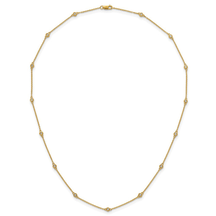 Buy Luxurious 14K Gold Diamond Station Cable Necklace - Stylish & High-Quality-4