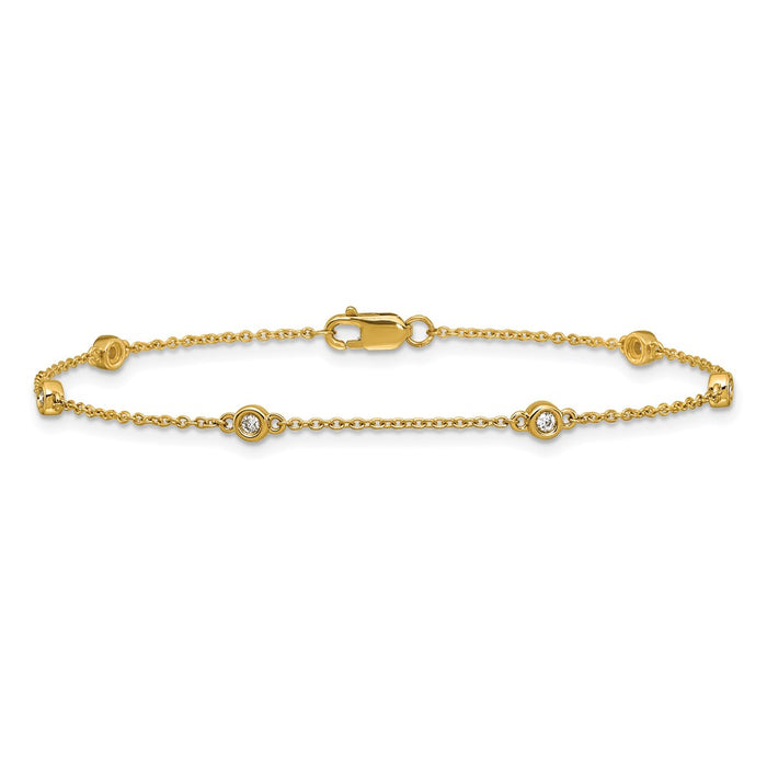 Shop Stylish 14K Gold Diamond Station Cable Bracelet - Luxury & Value Combined-3