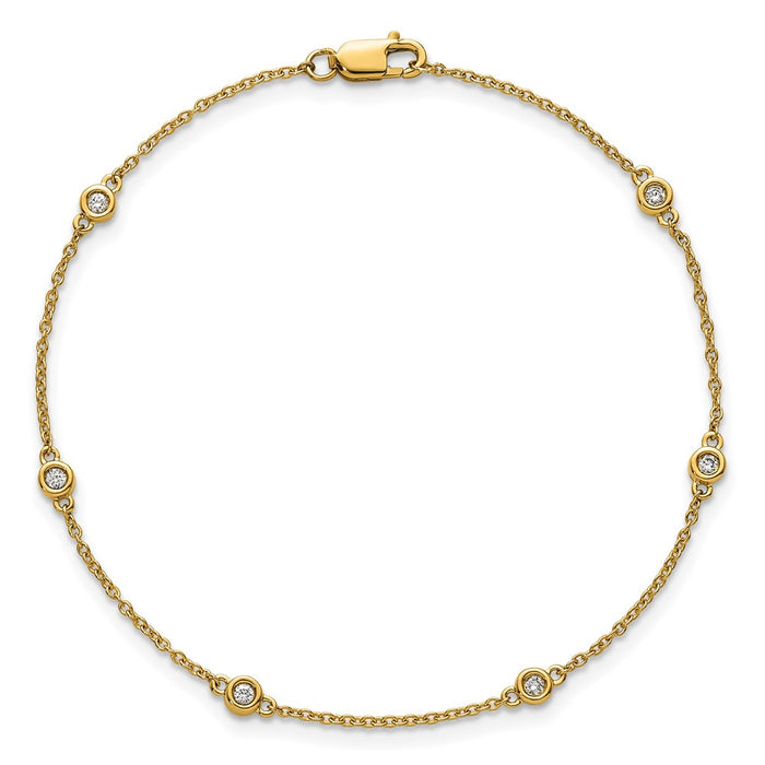 Shop Stylish 14K Gold Diamond Station Cable Bracelet - Luxury & Value Combined-4