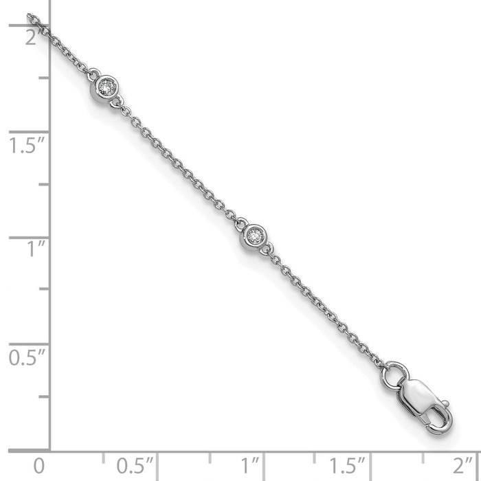 Shop Stylish 14K White Gold Diamond-Studded Cable Anklet - 8.5" Elegance-6