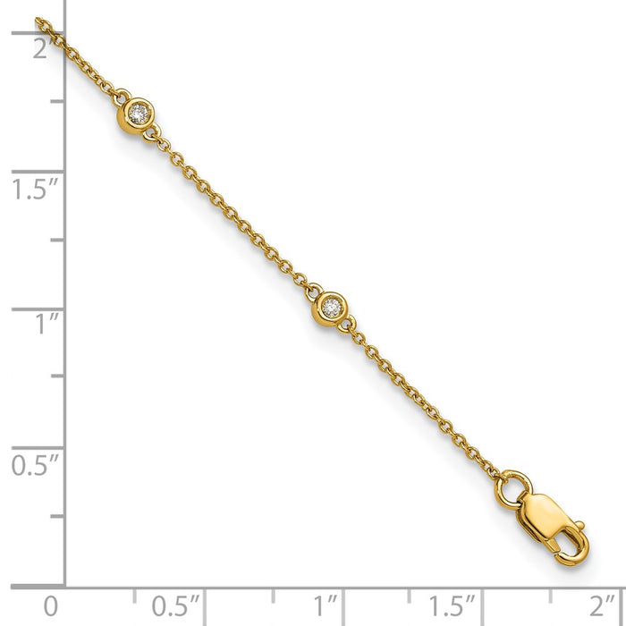 Shop 14K Gold Diamond Station Cable Anklet - Stylish & Affordable Luxury-6