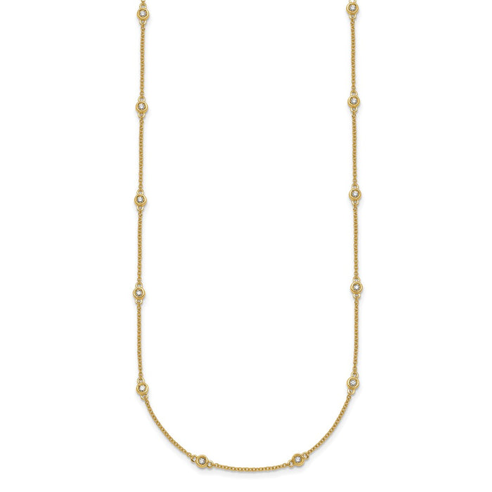 Shop Exclusive 14K Gold Diamond Station Cable Necklace - Stylish & Affordable!-2