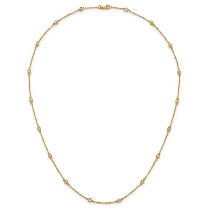 Shop Exclusive 14K Gold Diamond Station Cable Necklace - Stylish & Affordable!-4
