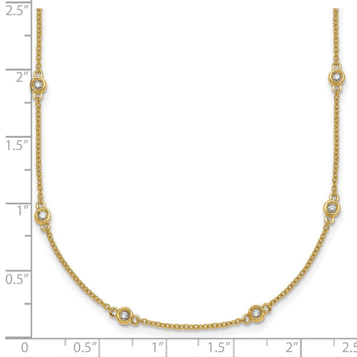 Buy Stylish 14K Gold Diamond Station Cable Necklace - 18" Long, 3.5g-3