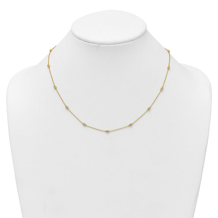 Buy Stylish 14K Gold Diamond Station Cable Necklace - High-Quality & Affordable-3