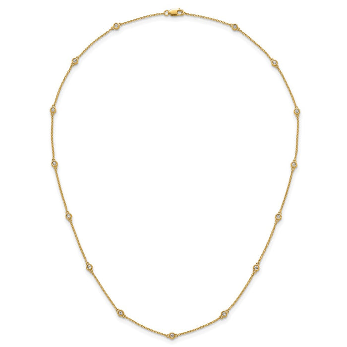 Buy Stylish 14K Gold Diamond Station Cable Necklace - High-Quality & Affordable-4