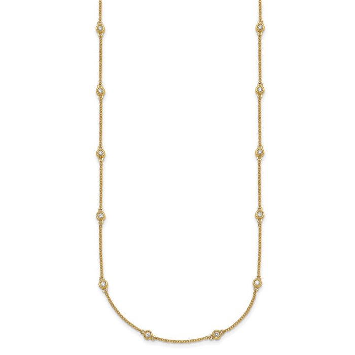 Shop Exclusive 14K Gold Diamond Station Cable Necklace - Stylish & Affordable-2