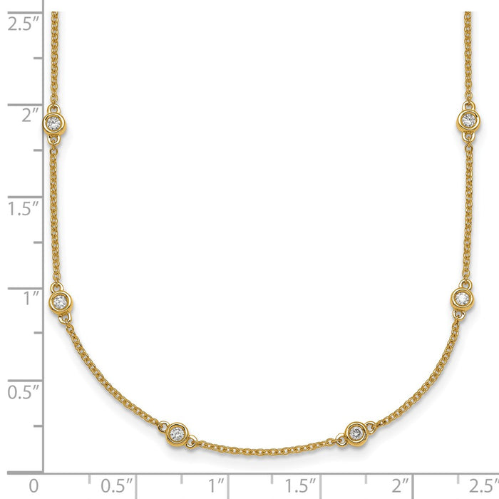 Shop Exclusive 14K Gold Diamond Station Cable Necklace - Stylish & Affordable-3