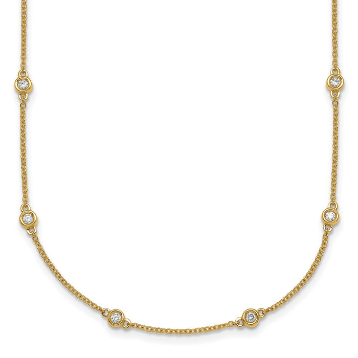 Shop Stylish 14K Gold Diamond Station Cable Necklace - 18" Length, Luxury Value!-1