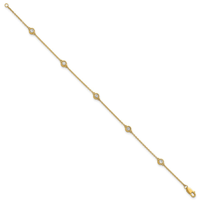 Buy Exclusive 14K Gold Diamond Station Cable Bracelet - Stylish, Luxury Design-2