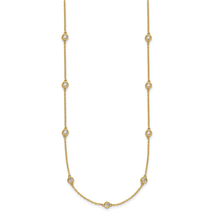 Shop Affordable 14K Gold Diamond Station Cable Necklace - Stylish & Elegant-2