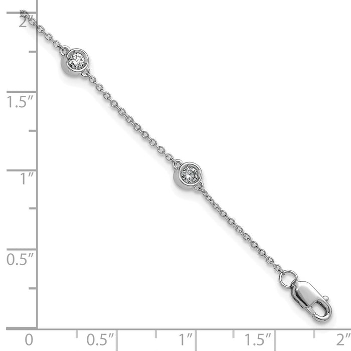 Buy Stylish 14K White Gold Diamond Station Cable Link Bracelet - Luxury Value-5