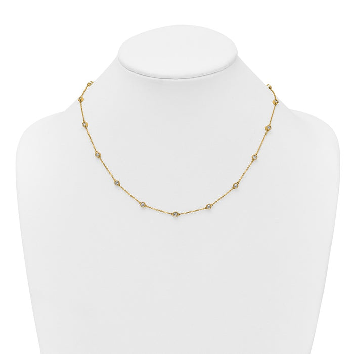 Shop Stylish 14K Gold Diamond Station Cable Necklace - 18", 0.25 Carats-3
