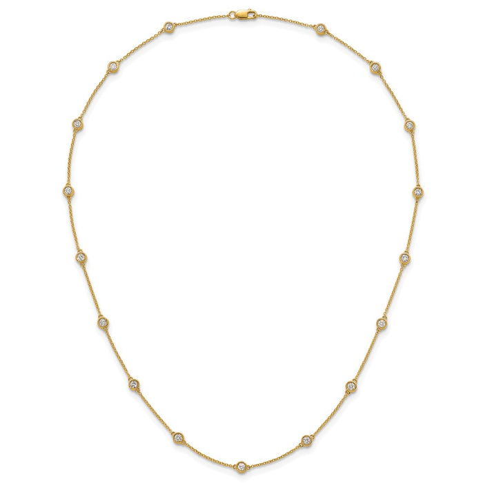 Shop Stylish 14K Gold Diamond Station Cable Necklace - 18", 0.25 Carats-4
