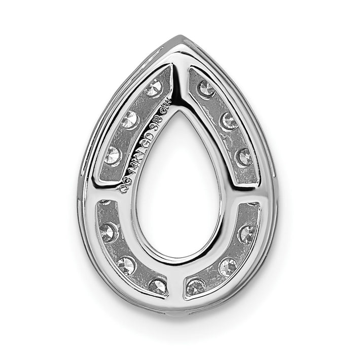 Buy Stylish 14K White Gold Pear Halo Pendant with 3/8 Carat Diamond Value-3