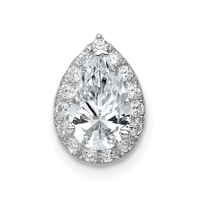 Buy Stylish 14K White Gold Pear Halo Pendant with 3/8 Carat Diamond Value-4