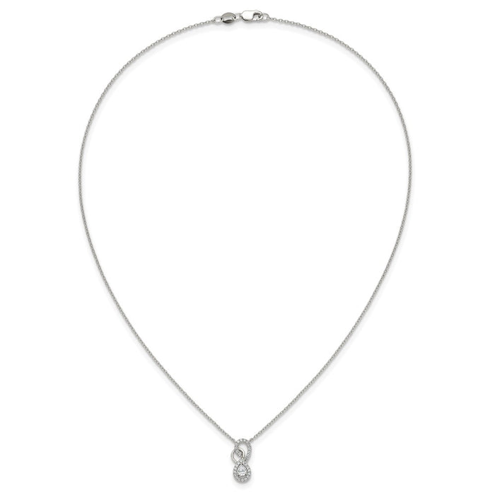 Buy Stylish 14K White Gold Infinity Necklace with Diamonds - Elegant Design-4