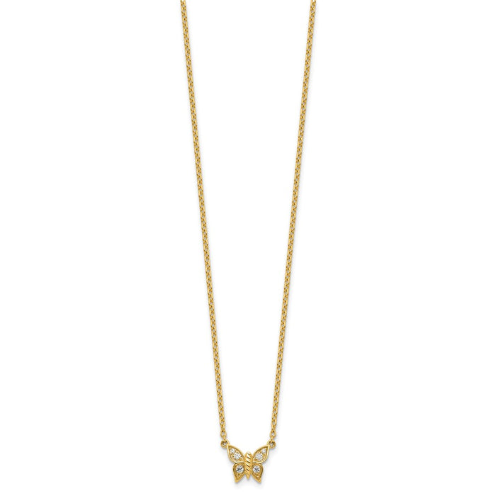 Buy Stylish 14K Gold Butterfly Necklace with Diamonds - 1.5mm, Affordable Luxury-2