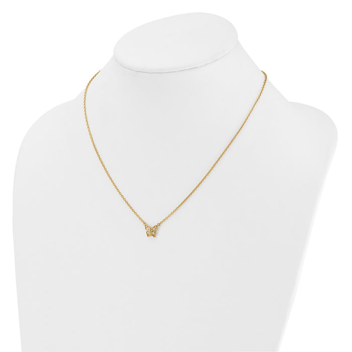 Buy Stylish 14K Gold Butterfly Necklace with Diamonds - 1.5mm, Affordable Luxury-3