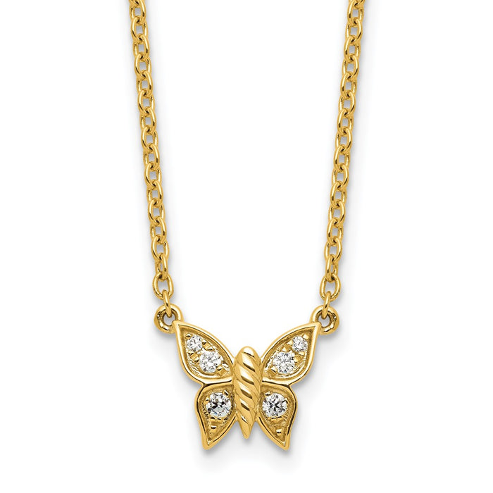 Buy Stylish 14K Gold Butterfly Necklace with Diamonds - 1.5mm, Affordable Luxury-1