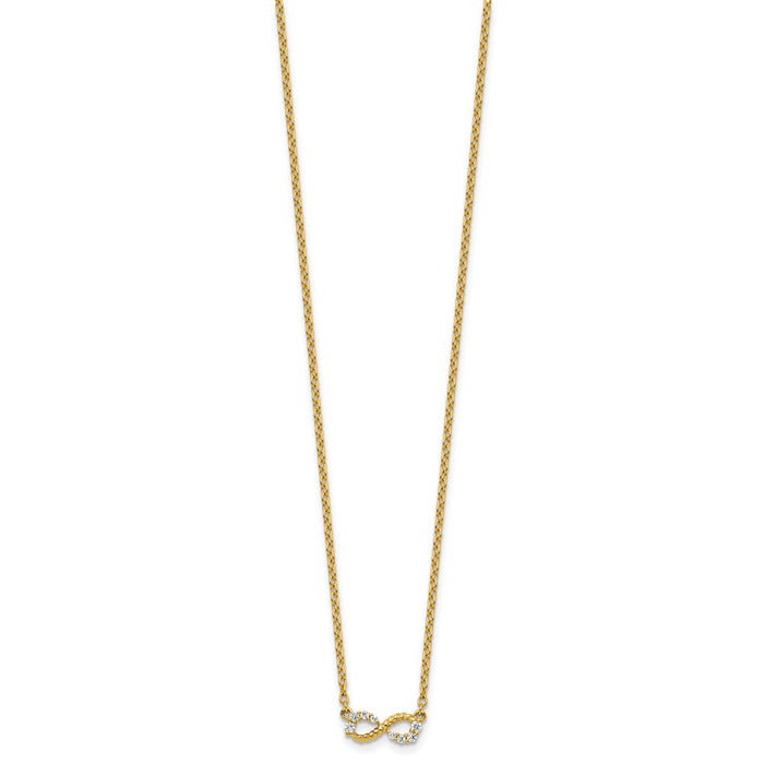 Buy Exclusive 14K Gold Polished Beaded Infinity Necklace with Diamonds - Luxury Style-2