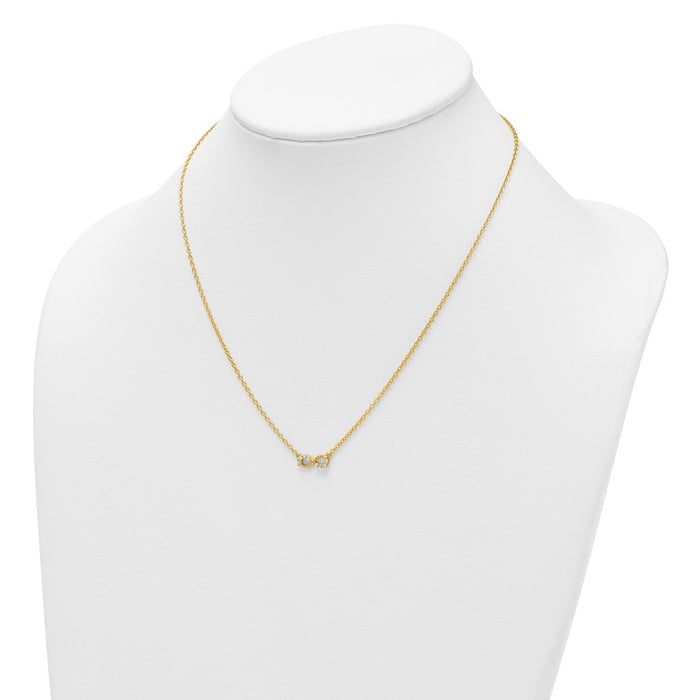 Buy Exclusive 14K Gold Polished Beaded Infinity Necklace with Diamonds - Luxury Style-3