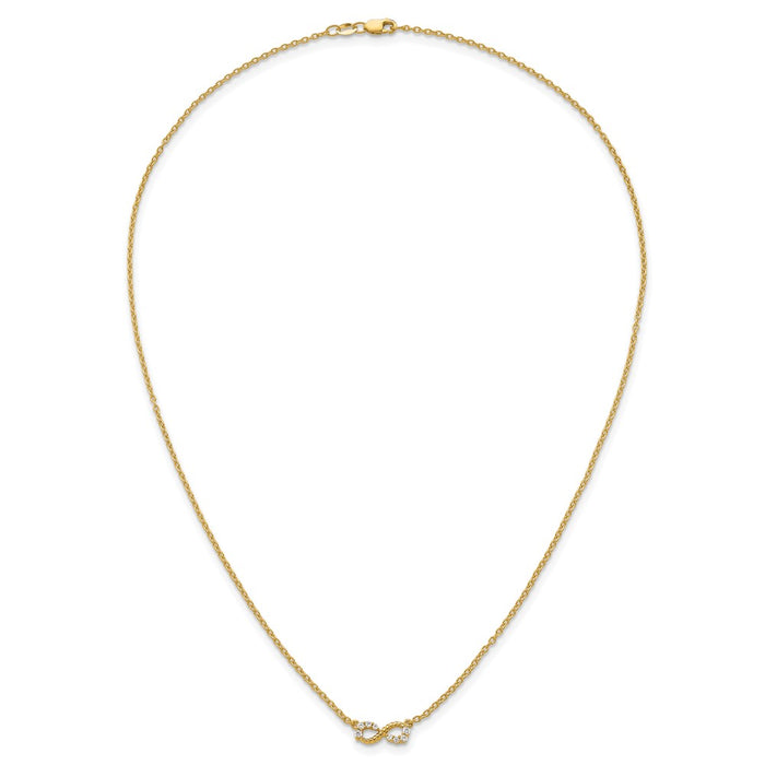Buy Exclusive 14K Gold Polished Beaded Infinity Necklace with Diamonds - Luxury Style-4