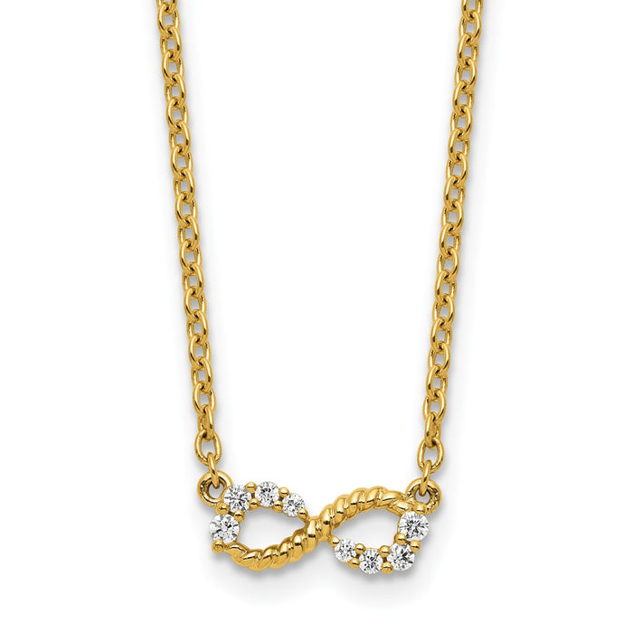 Buy Exclusive 14K Gold Polished Beaded Infinity Necklace with Diamonds - Luxury Style-1
