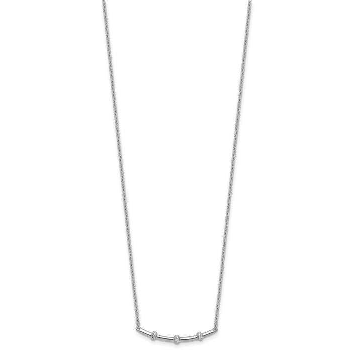 Exclusive 14K White Gold Polished Diamond Bar Necklace | Stylish Luxury Jewelry-2