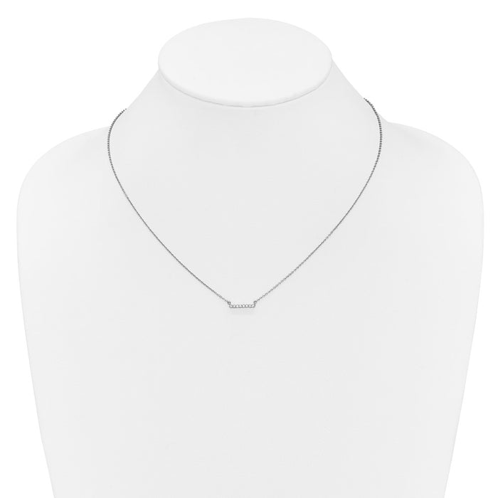 Exclusive 14K White Gold Diamond Bar Necklace - 18 Inch, Stylish Value!-3