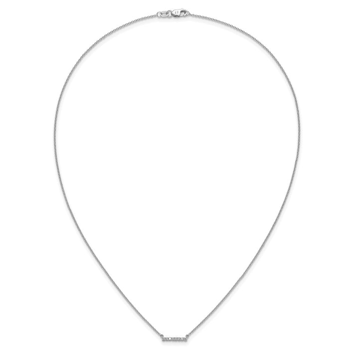 Exclusive 14K White Gold Diamond Bar Necklace - 18 Inch, Stylish Value!-4