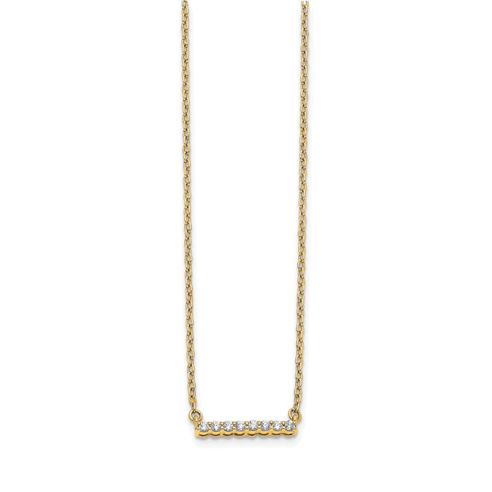 Shop Stylish 14K Gold Diamond Bar Necklace - 18 Inch Length, Affordable Luxury-2