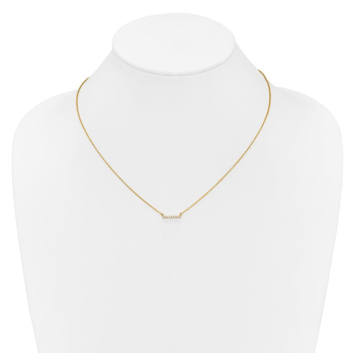 Shop Stylish 14K Gold Diamond Bar Necklace - 18 Inch Length, Affordable Luxury-3