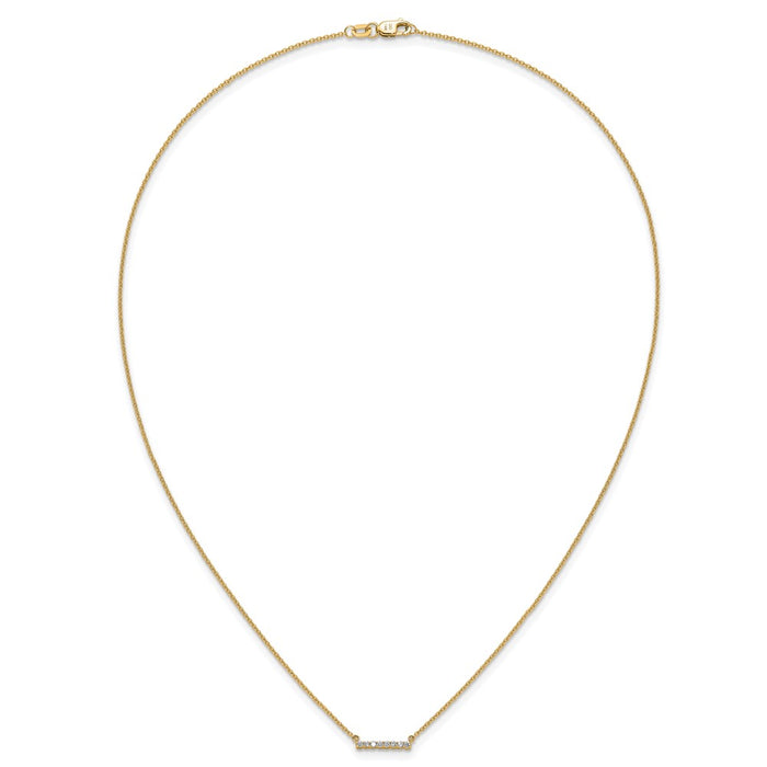 Shop Stylish 14K Gold Diamond Bar Necklace - 18 Inch Length, Affordable Luxury-4