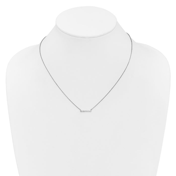 Buy Exclusive 14K White Gold Diamond Bar Necklace - 18 Inch, Stylish Value!-3