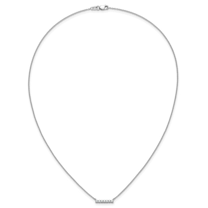 Buy Exclusive 14K White Gold Diamond Bar Necklace - 18 Inch, Stylish Value!-4