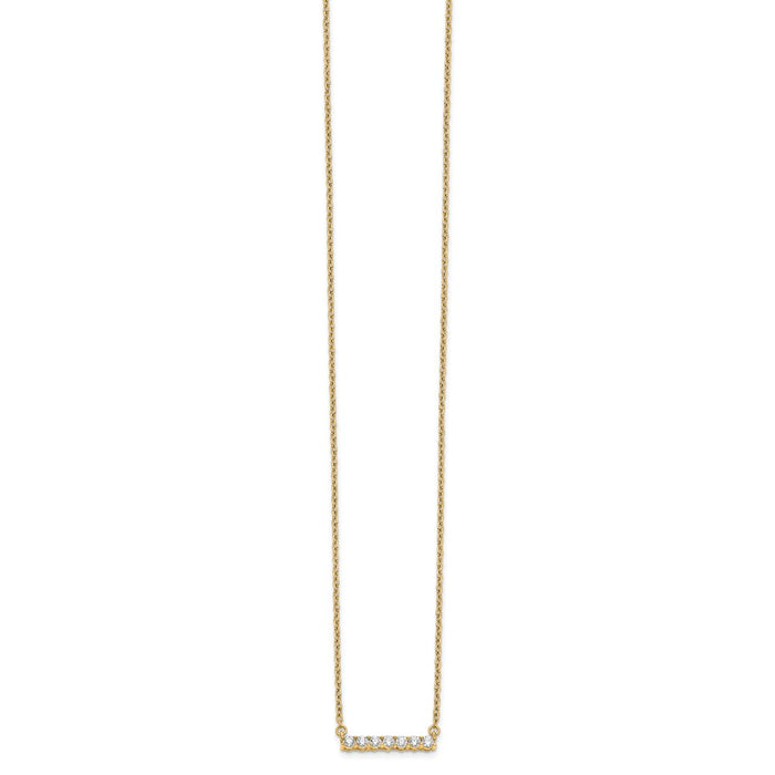 Buy 14K Gold Diamond Bar Necklace - 18 Inch Stylish Luxury Jewelry-2