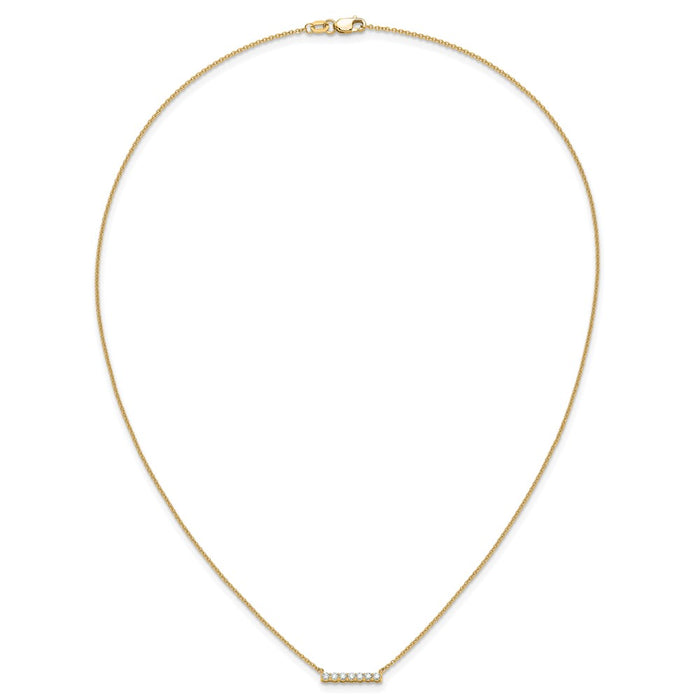 Buy 14K Gold Diamond Bar Necklace - 18 Inch Stylish Luxury Jewelry-4