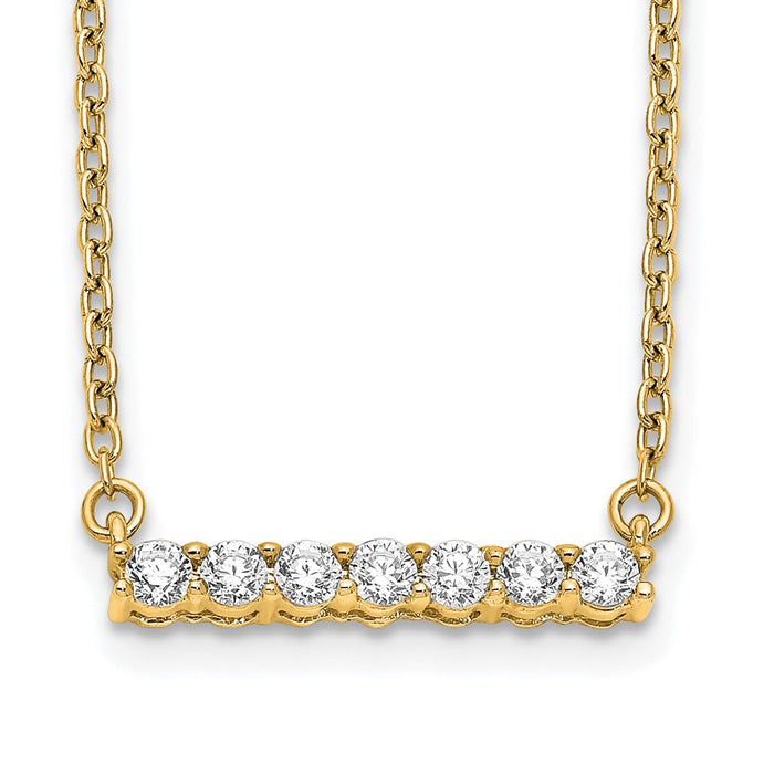 Buy 14K Gold Diamond Bar Necklace - 18 Inch Stylish Luxury Jewelry-1