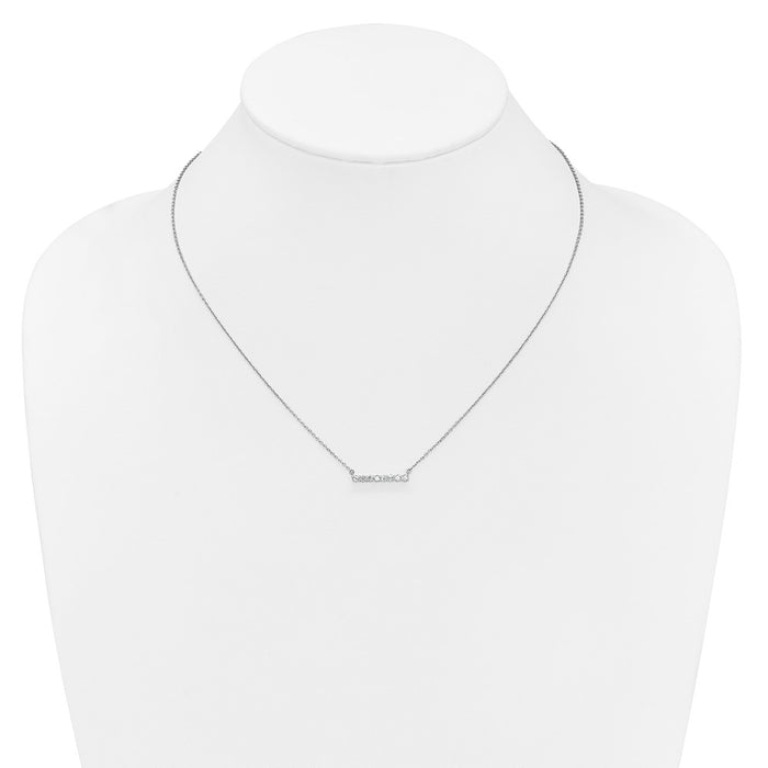 Shop Stylish 14K White Gold Diamond Bar Necklace - 18 Inch Length, Luxury Value-3