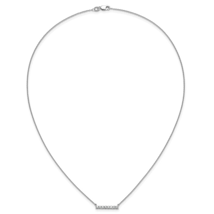 Shop Stylish 14K White Gold Diamond Bar Necklace - 18 Inch Length, Luxury Value-4