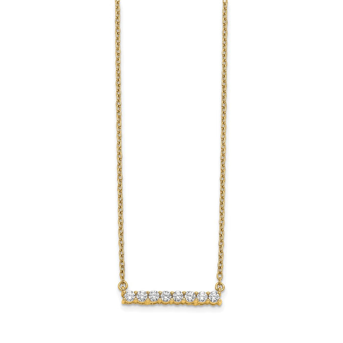 Buy Stylish 14K Gold Diamond Bar Necklace - 18 Inch Luxury Design-2