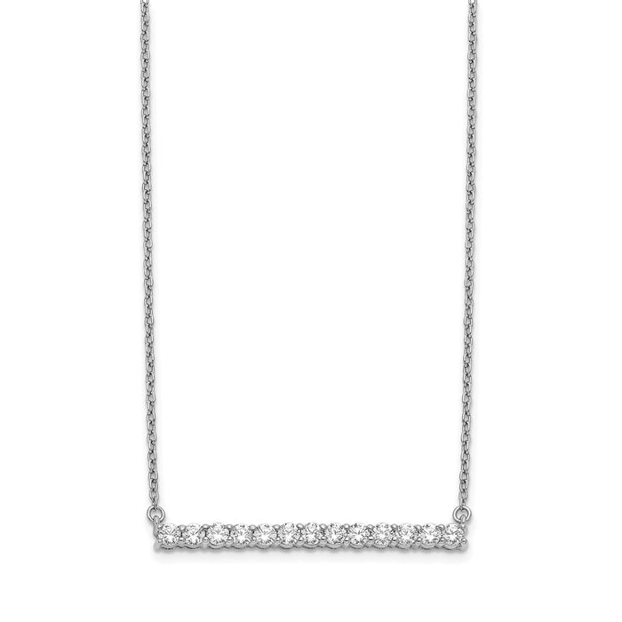 Buy Exclusive 14K White Gold Diamond Bar Necklace - 18 Inch Length, Stylish!-2