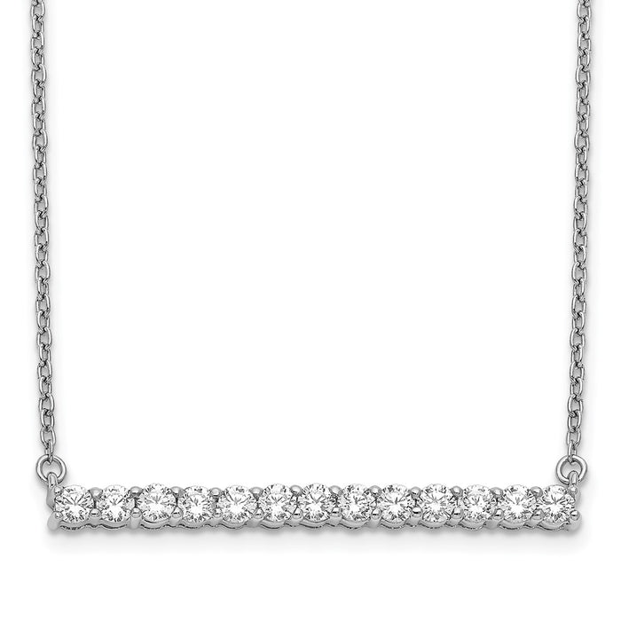 Buy Exclusive 14K White Gold Diamond Bar Necklace - 18 Inch Length, Stylish!-1