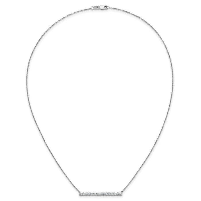 Buy Stylish 14K White Gold Diamond Bar Necklace - 18 Inch, Affordable Luxury-4