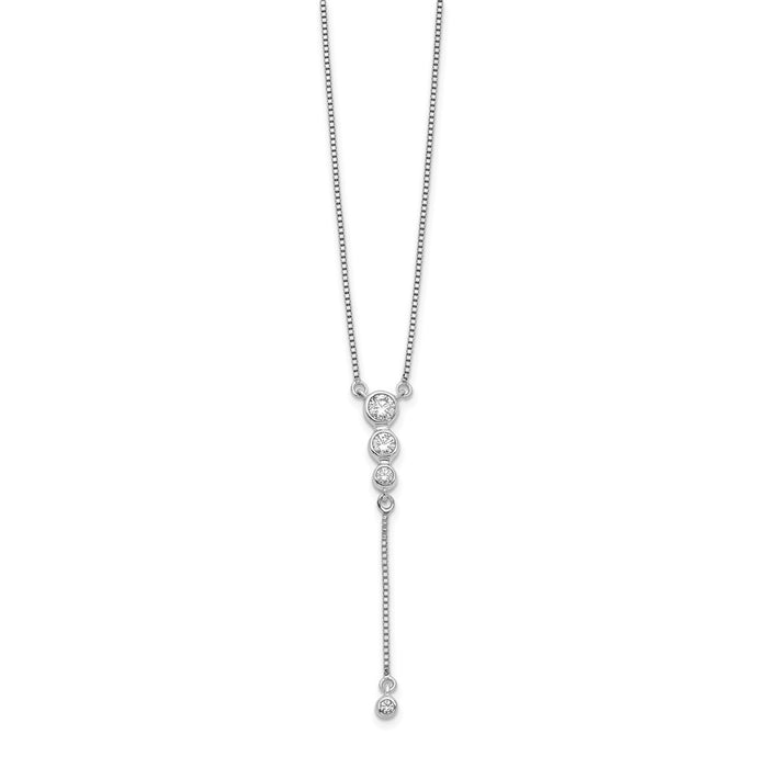 Shop Stylish 14K White Gold 3-Stone Diamond Drop Necklace - 18-Inch Luxury Design-2