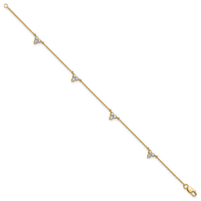Shop Stylish 14K Gold Multi-Station Diamond Bracelet - 7 Inch Length, Affordable!-2