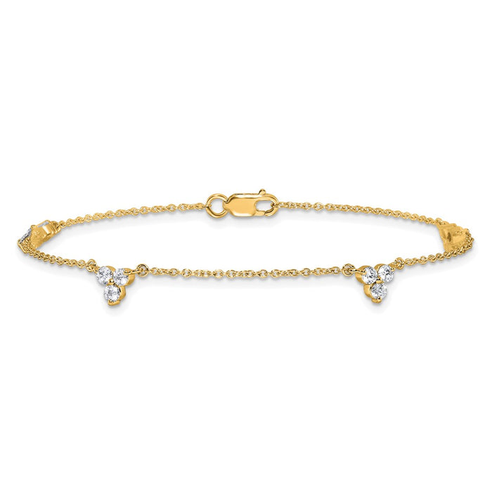 Shop Stylish 14K Gold Multi-Station Diamond Bracelet - 7 Inch Length, Affordable!-3